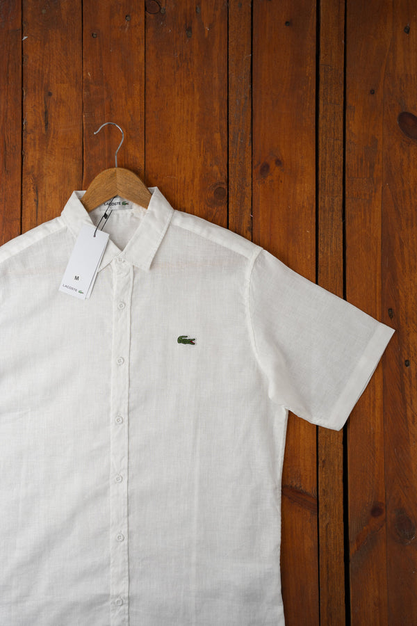 Camisa Linho Lac Manga Curta Branca